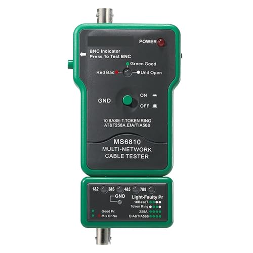 Probador de red BNC portátil MS6810 para solucionar cortes en cable coaxial y conexiones RJ45