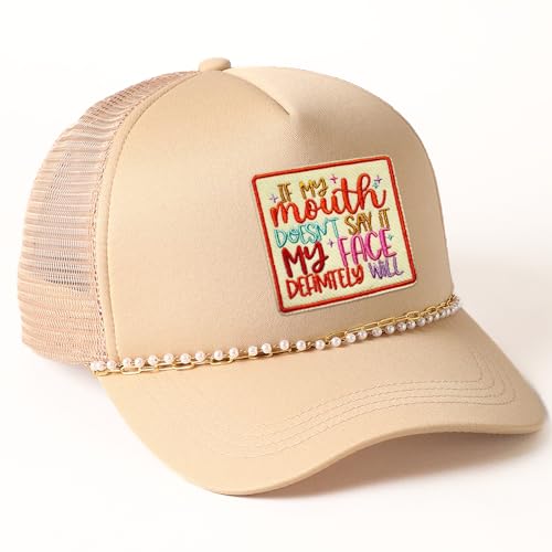 If My Mouth Doesn't Say It My Face Definitely Will Patch 3 Inches Sarcastic Mama Sassy Mom Iron On/Sew On Embroidery Fabric Applique Patches for Trucker Hats Clothes Backpack DIY Accessories Mom Gifts