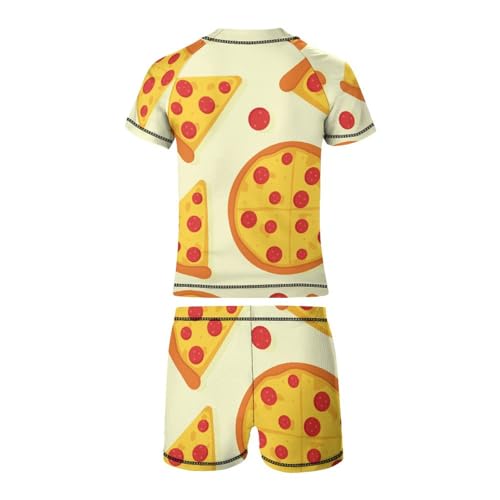 Cartoon Pepperoni PizzaChildren's Swimsuits Boys Two Piece Suit10-12Y（150cm）3