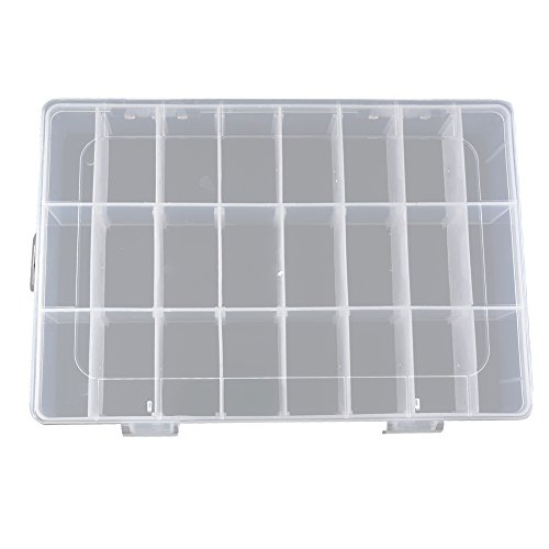 Ganchos de peixe limpos 24 compartimentos plástico transparente caixa de armazenamento de iscas para