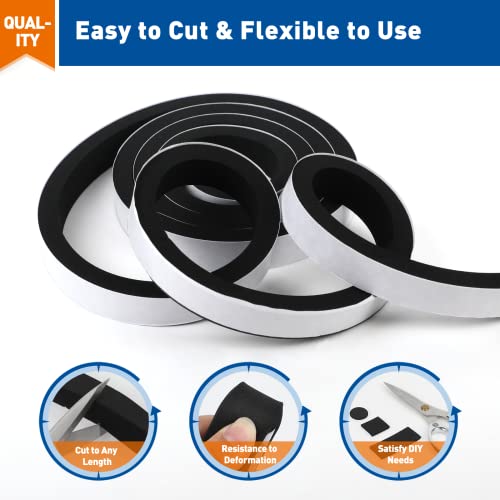 Magzo Door Weather Stripping 3/4 Inch W X 3/8 Inch T, High Density Air Conditioner Sealer Energy Saving, Total Length 13 Feet (6.5Ft X 2 Rolls) #TOP3