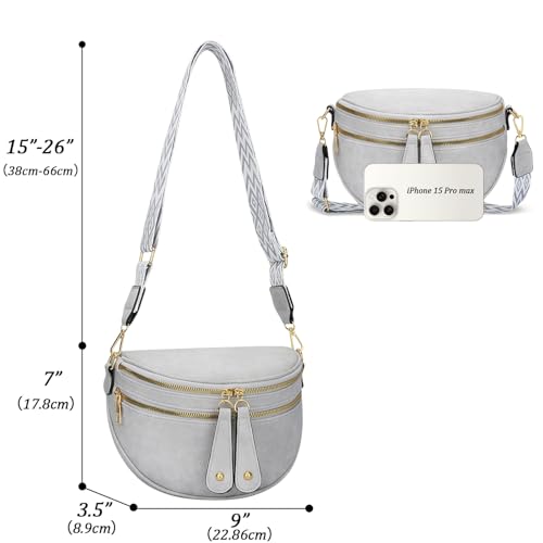 Image of KKXIU Crossbody Sling Bag for Women Trendy Fanny Pack Vegan Leather Chest Bag | Trendy