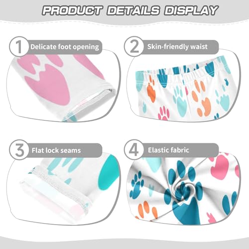 Toddler Girls Leggings Printed Yoga Pants Leggings Colorful Dog Paw Print for Kids3