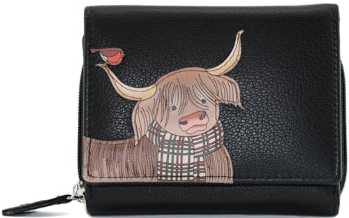 Porte-monnaie cuir noir anti-RFID compact Mala Leather Callum The Coo