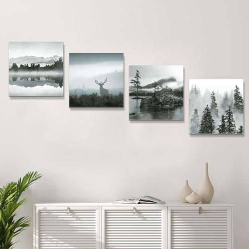 Artscope impression sur toile forêt en 4 parties de 30x30cm - 4