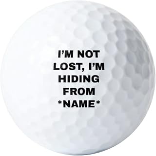 I'm Not Lost I'm Hiding from Personalized with Name Golf Balls, 3-Pack Personalized Golf Balls Printed