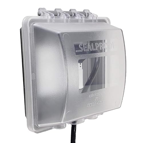 Sealproof 2-Gang Weatherproof In Use Outlet Cover | Two Gang Outdoor Plug and Receptacle Protector, Lockable, UL Extra Duty Compliant, 45 Configurations by Sealproof - Used condition - US$15.11