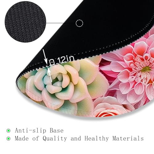Image of Gctriki Succulents Mouse Pad, Cute Small Mouse Pads for Desk, Botanical Round Travel Mousepad for Wireless Mouse Gaming Work, Comfortable Computer Mouse Mat for Laptop, Home Office Desk Accessories
