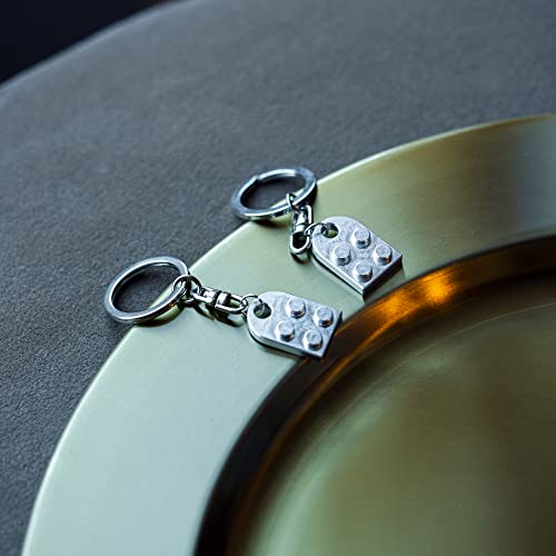 Matching Keychains For Couples Brick Heart Compatible With Lego Necklace Split Heart 2 Piece Two Set Gift Necklace (Solid Metal) #TOP3