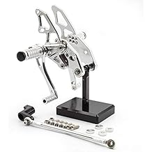 FXCNC CNC Billet Motorcycle Rearset Foot Pegs Rear Set Footrests Fully Adjustable Foot Boards Compatible with YZF R15 R150 2012 2013 2014 2017 2016 2017