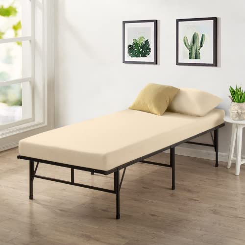 2Pc Jersey Knit Cot Size Fitted Sheet Set - Soft, Breathable, Comfortable - Ideal For Narrow Twin, Camping Bunk Bed, Rvs, Folding Guest Bed And Rollaway Bed (1 X Fitted | 1 X Pillow Case), Cream #TOP8