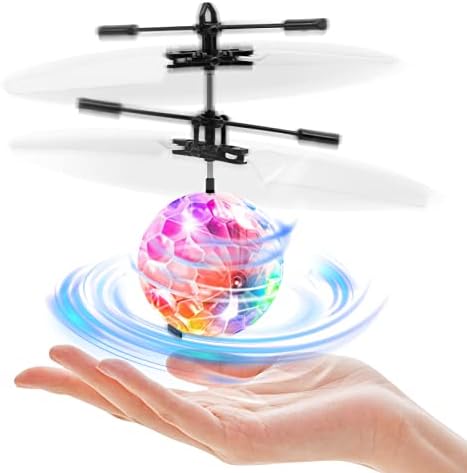 RUIZHI Flying Ball Toys,Flying Orb,Flying Hand Toy,Flying Boomerang Toy 360° Rotating,RGB Light Indoor Outdoor Safe for Kids Gift,crystal ball