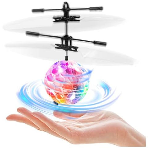 RUIZHI Flying Ball Toys,Flying Orb,Flying Hand Toy,Flying Boomerang Toy 360° Rotating,RGB Light Indoor Outdoor Safe for Kids Gift,crystal ball Cover