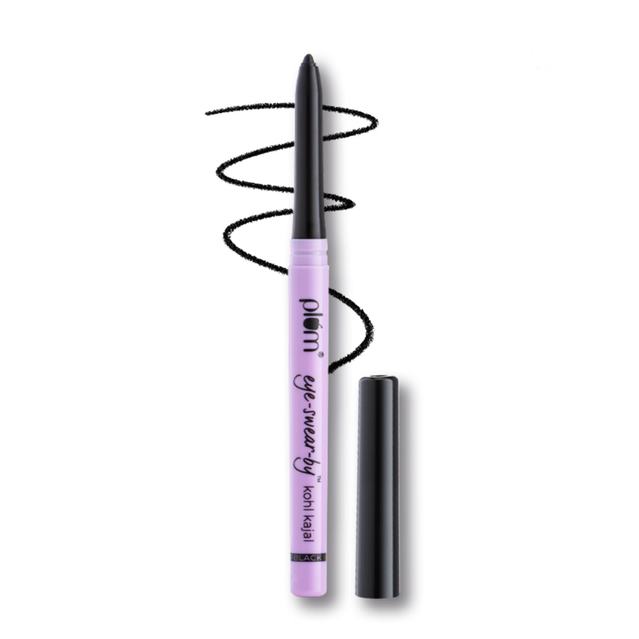 Plum Eye-Swear-By Kajal | Deep Black | Creamy Smooth | Smudge-Proof & Waterproof | Long-Lasting | Twist-Up Pencil | Enrich...