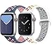 Produktbild INZAKI Kompatibel mit Apple Watch Armband 42mm 44mm,weich atmungsaktives Silikon Sport Ersatzband für Armband für iWatch Serie 5/4/3/2/1,Nike+,Sport,wasserdicht,M/L,W-Pride/BluePink