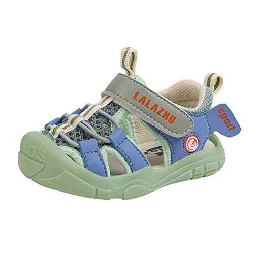 Moceen Toddler Boys Summer Sandals Girls Sport Sandals Kids Closed-Toe Outdoor Athletic Strap Beach Water Shoes Size 6.5 Toddler,Green,8107 21 #TOP10