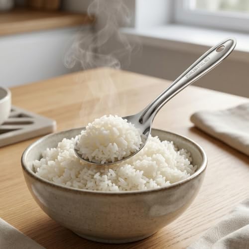 Image of Basting Stainless Steel Serving Spoon, Silver - Heavy Duty Kitchen Spoon, Rust Resistant Mirror Finish, Multipurpose Cooking & Serving Utensil for Home & Restaurant Use