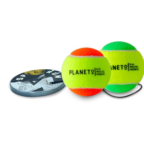 Balle de tennis qui revient seule PLANETO pour progresser sans partenaire de jeu