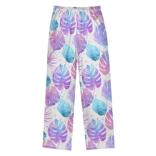 ALAZA Tropical Palm Leaf Dot Pajama Lounge Pants Long Sleep Pajama Bottoms with Pockets2