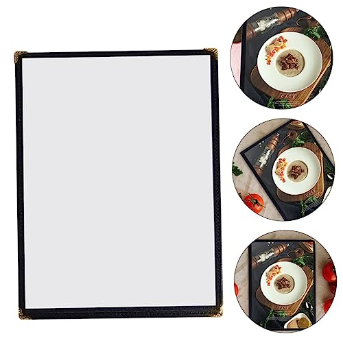 Ciieeo Leather Recipe Cover Menu Holder 3pcs PVC Menu Covers for Restaurant Cafe Wedding