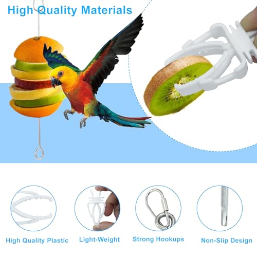 Zorfeter 6 unidades de petiscos de comida para pássaros, comida suspensa de periquito, suporte de pa