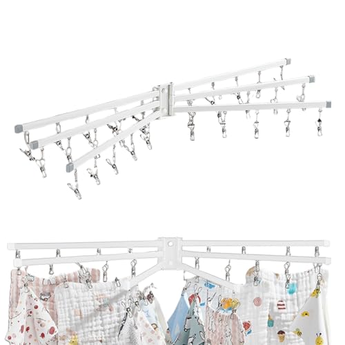 BnyHjir Sockentrockner, Wäscheständer, Wäsche-Zubehör, rostfreie Haken, starkes platzsparendes Design für Hut, Tasche, Kleidung, Unterwäsche, BH