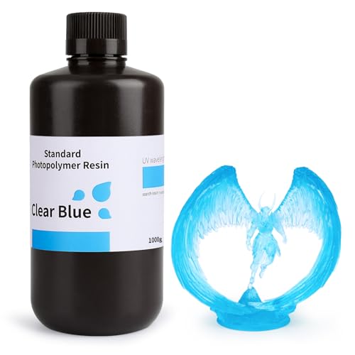 ELEGOO Standard LCD UV 405nm 3D Resin for LCD 3D Printer Photopolymer 3D Printer Resin - Clear Blue 1000g