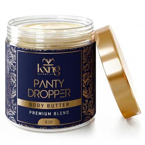 Image of KXNG Cosmetics Organic Shea Body Butter Cream - 8oz | Luxury Body Butter for Men & Women with Shea, Cocoa, Mango & Coconut Oil | Deep Moisture for All Skin Types, Hands & Feet - Panty Dropper XL