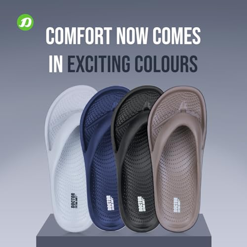 Image of DOCTOR EXTRA SOFT Men's Classic Casual Thong Slippers With Cushion Footbed For Adult|Comfortable & Lightweight|Stylish & Anti-Skid|Waterproof & Everyday Indoor Outdoor Flip Flops Gents & Boys D-506
