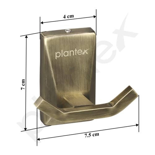 Image of Plantex 304 Grade Stainless Steel Robe Hook /Hanger for Bathroom /Robe Hooks for Bathroom /Hooks /Bathroom Accessories - Crystal (Brass Antique)
