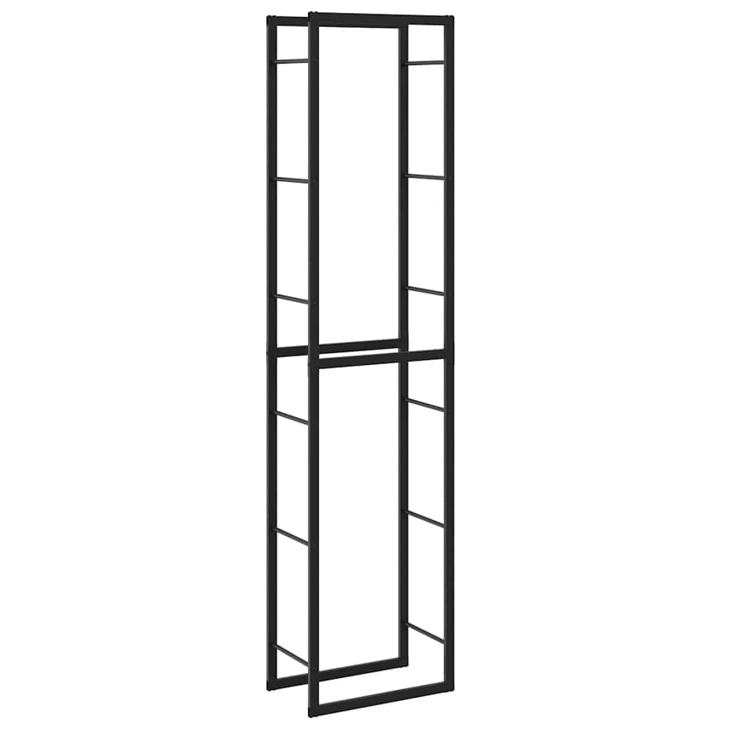 Homgoday Leñero de Acero Negro 50x30x209 cm