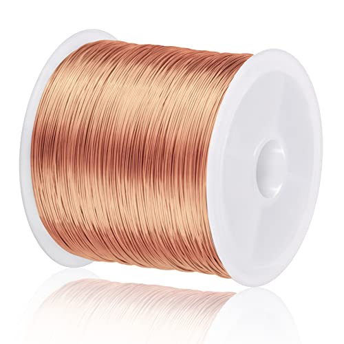 EVERMARKET 328Ft Jewelry Wire - 26 Gauge Tarnish Resistant Copper Beading Wire for Jewelry Making 0.4mm X 100m (Rose Gold)