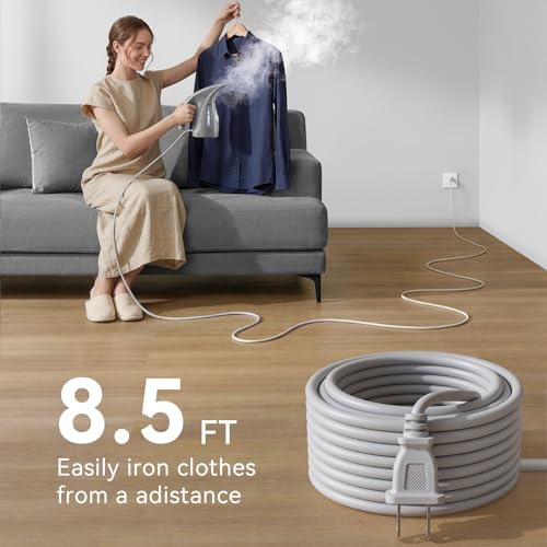 Image of HiLIFE Steamer for Clothes, Portable Handheld Design, 240ml Big Capacity, 700W, Strong Penetrating Steam, Removes Wrinkle, for Home, Office(ONLY FOR 120V) (Silver Gray)