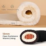 HomeTop Women's Bootie Slippers Fuzzy Warm Memory Foam Indoor House Shoes with Non-slip Rubber Soles Black, 5/6 UK - Image 3