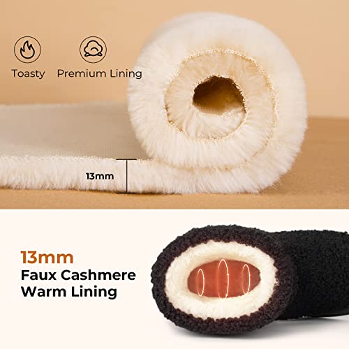 HomeTop Women's Bootie Slippers Fuzzy Warm Memory Foam Indoor House Shoes with Non-slip Rubber Soles3