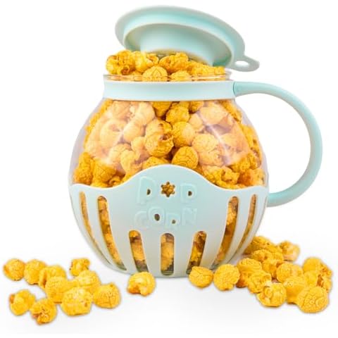 WURJEEIK Glass Microwave Popcorn Popper Cover