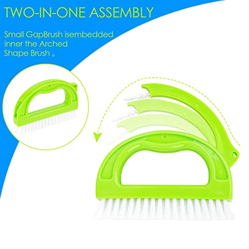 JANKOW Escova de argamassa (4 em 1) escovas de limpeza, escova de limpeza de azulejos com alça, esco