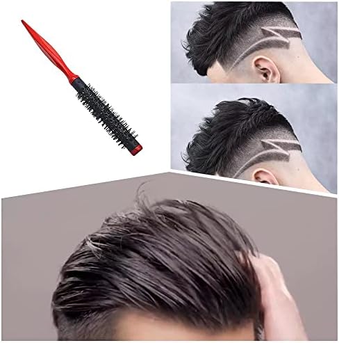 Anti Static Hairbrush Mini Ultra Thin Hair Styling Brush Nylon Bristles Hairbrush for Hair Styling, Drying, Curling, red,black