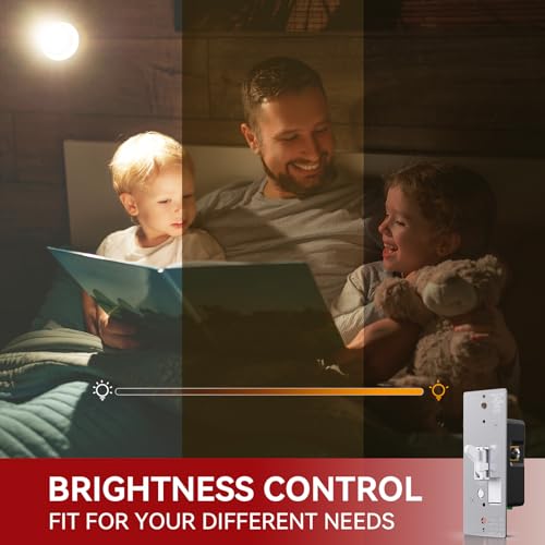 AIDA Toggle Slide Dimmer Switch for Dimmable LED Light/CFL/Incandescent 600 Watt max, Single-Pole or 3-Way, Rocker On/Off Wall Switch with Dimmer Slider, Wall Plate NOT Included, UL Listed, 1 Pack