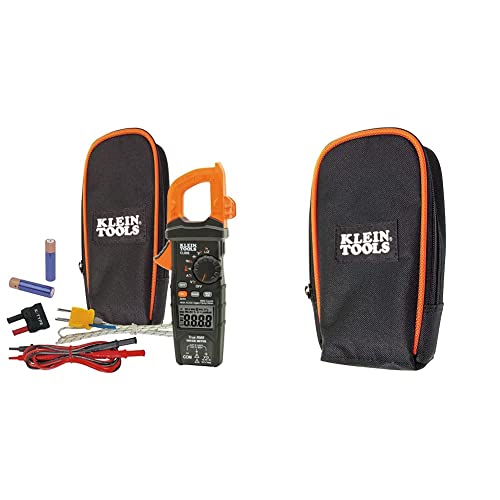 Klein Tools CL800 Digital Clamp Meter, Autoranging TRMS, AC/DC Volt/Current, LoZ, Continuity, Frequency, Capacitance, NCVT, Temp, More 1000V & 69401 Multimeter Carrying Case