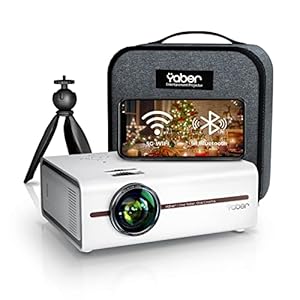 Mini Beamer, Full HD 1080P Beamer Heimkino 4K Video Yaber 12000 Lumen WiFi Bluetooth Handy Beamer Tragbarer LED Projektor Kompatibel mit TV Stick/Smartphone/PS5