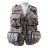 AEETYL Chaleco de Pesca y Acampada con múltiples Bolsillos para Hombre, Chaleco de Trabajo Informal para fotografía al Aire Libre, Chaleco para Viajes, montañismo, Senderismo,Camo,M