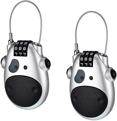 Peryiter 2 Pcs Cable Lock Combination 27.56 Inch Adjustable Cable Locks ...