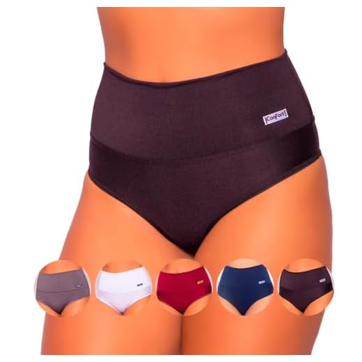 ART ÍNTIMA - Kit 05 Calcinhas Cinta Alta Compressão Segura Barriga - Moda Íntima - Confeccionada em Suplex - Reforçada & Confortável - Ideal Para Uso Diário - Cores Sortidas M