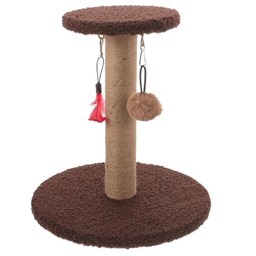 CVUTOVO 剣製猫爪とぎポール 猫用多機能スクラッチャー かわいい子猫アクセサリー 傷防止耐久素材製 ペット遊び用クライミングスタンド