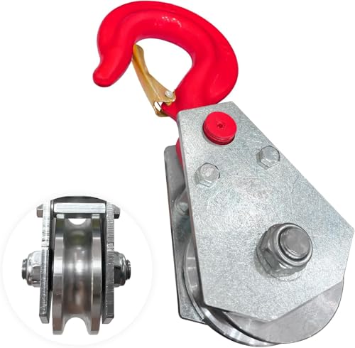 SENKEYFE 3 Ton Snatch Block with Hook, for Wire Ropes from 1/2" to 5/8" Inch, Snatch Block Pulley for Tow Truck Rollback Wrecker Hauler, Winch Pulley Winch Accessories