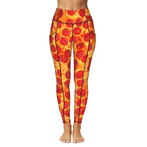Mallas deportivas de pizza para mujer pantalones de gimnasio de cintura alta 2