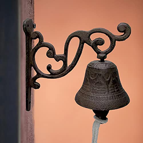 Xiayizhan Campainha de mão de pássaro retrô de ferro rústico, decoração vintage estilo fazenda para
