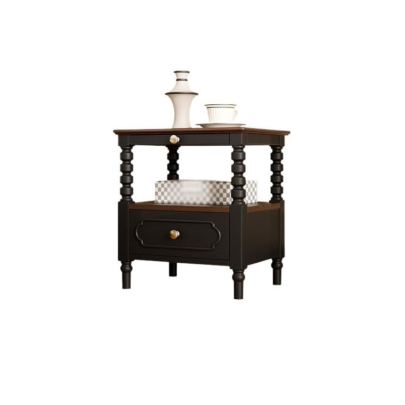 MIROOOO Mesita de Noche Mesita de Noche de Madera Maciza Retro, Armario de Almacenamiento, mesita de Noche, sofá, Mesa Auxiliar, Dormitorio, hogar Mesas Auxiliares Mesita de Noche para Dormitorio