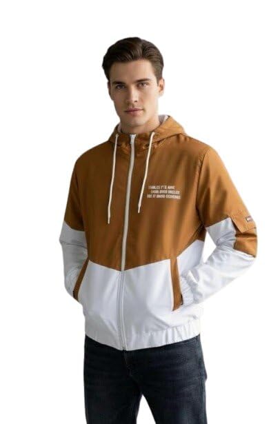 Men Utility Jacket Long Sleeve Zip Closure Multi Pocket Lightweight Casual Outdoor Travel Daily Apparel Brown M-picture-51